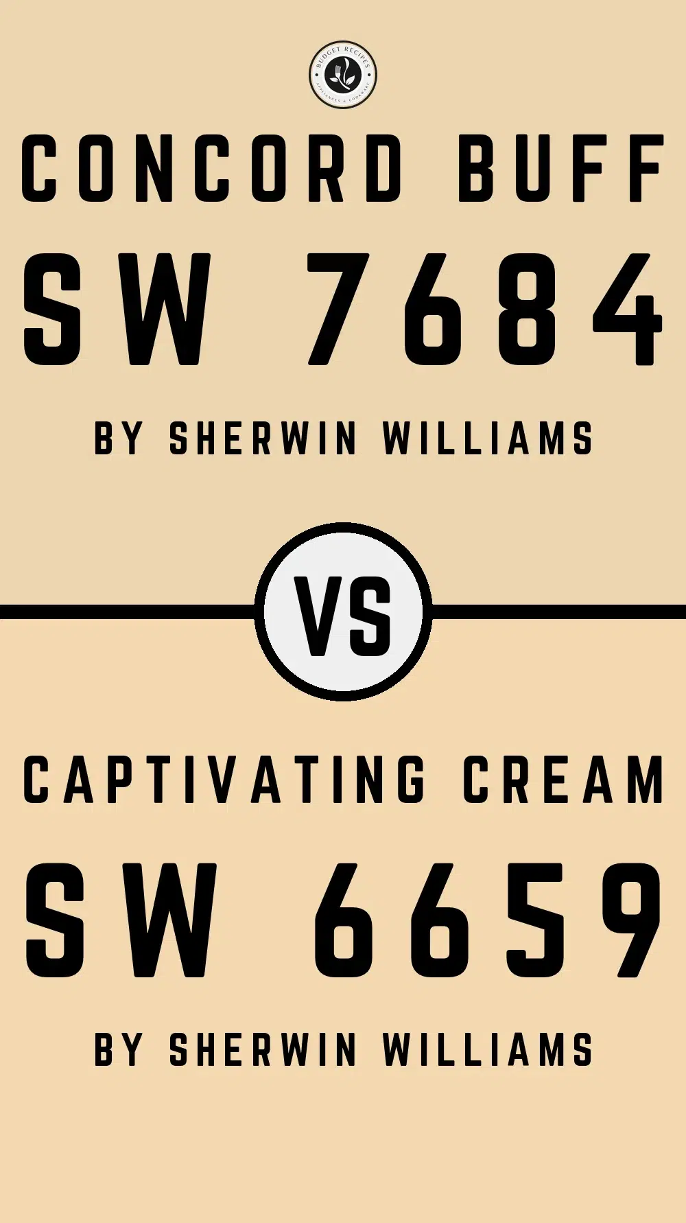 Concord Buff SW 7684 vs Captivating Cream SW 6659