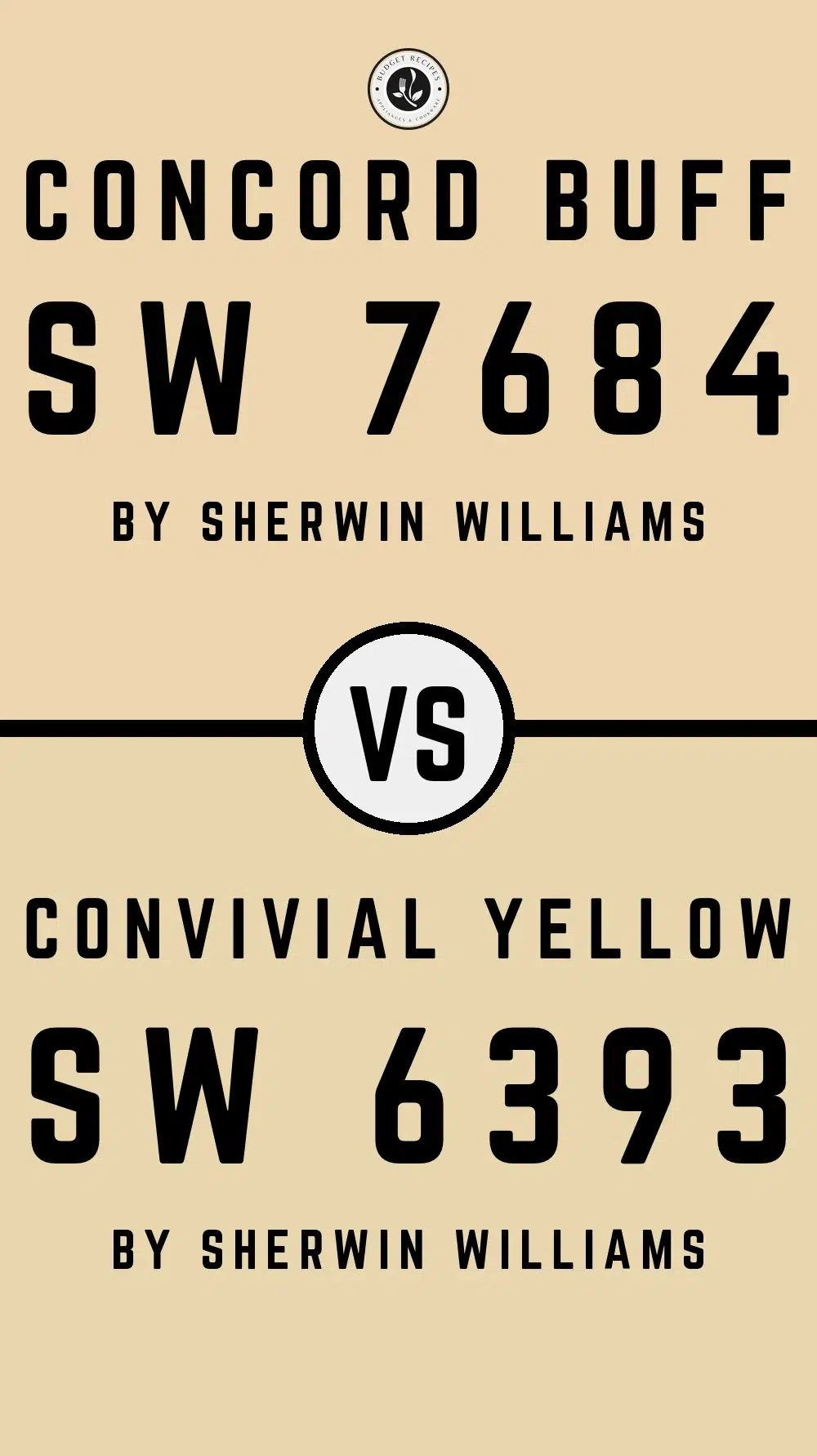 Concord Buff SW 7684 vs Convivial Yellow SW 6393
