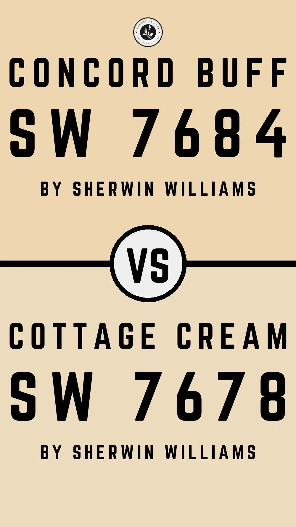 Concord Buff SW 7684 vs Cottage Cream SW 7678