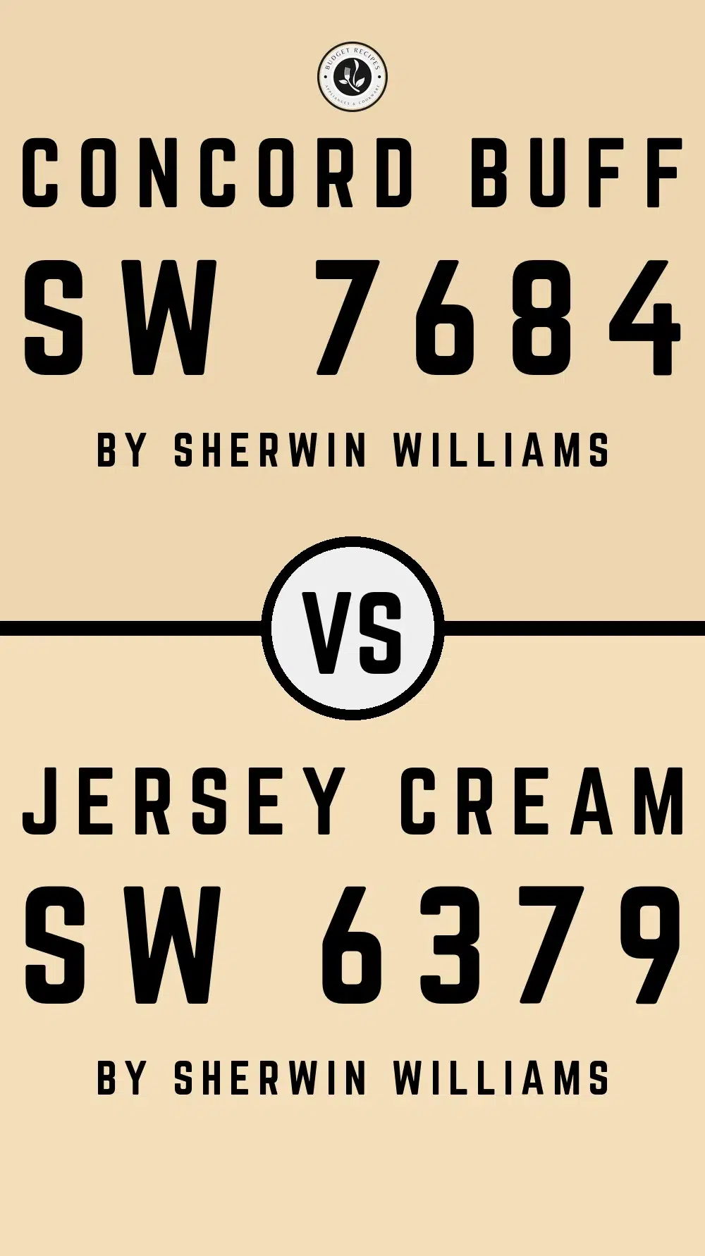 Concord Buff SW 7684 vs Jersey Cream SW 6379