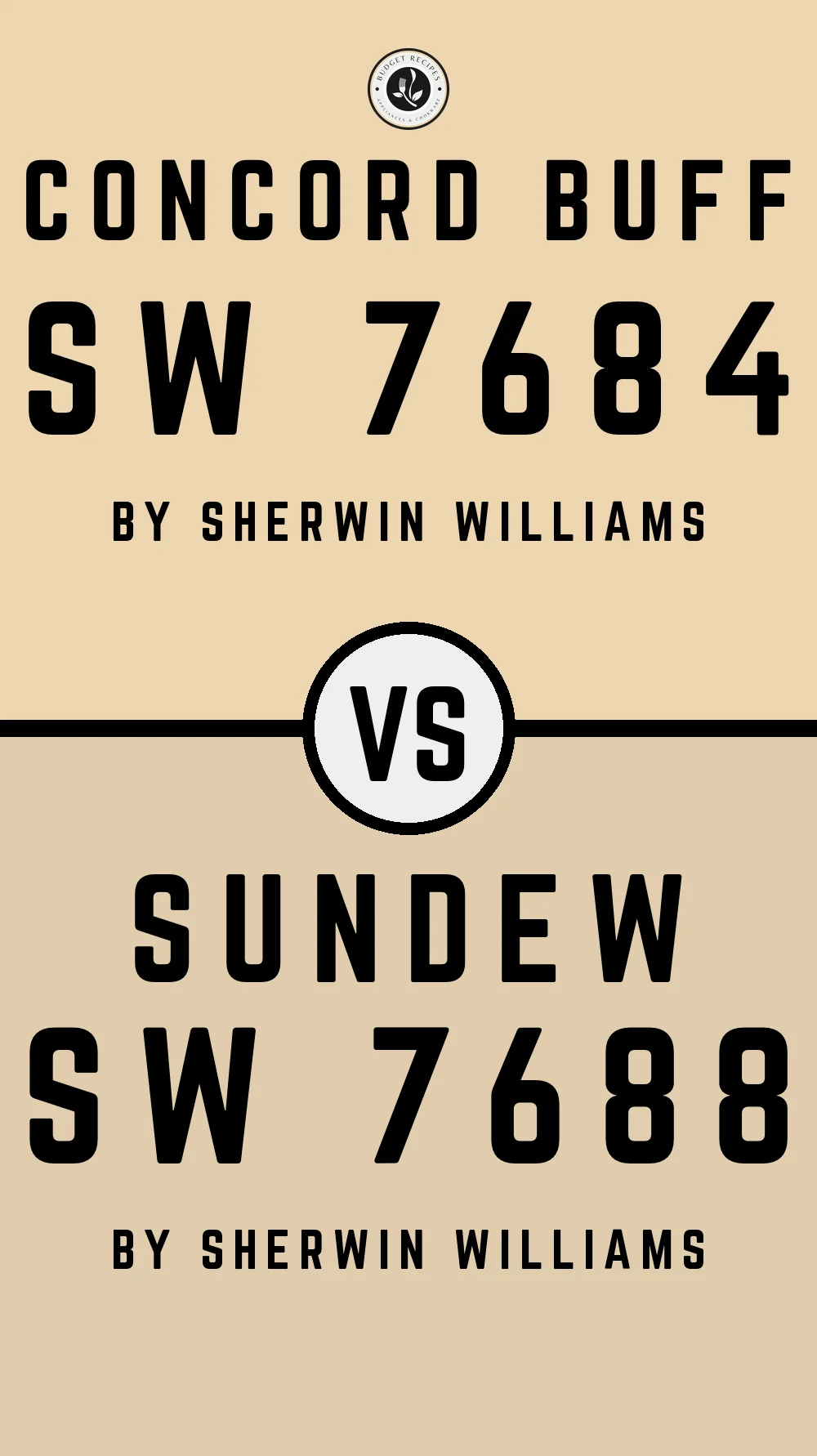 Concord Buff SW 7684 vs Sundew SW 7688