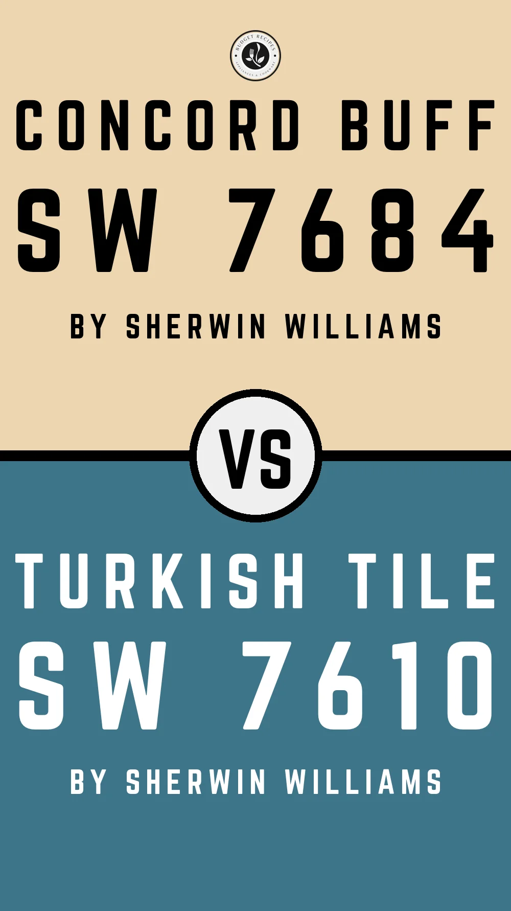 Concord Buff SW 7684 vs Turkish Tile SW 7610