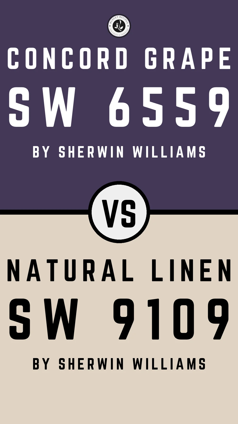 Concord Grape SW 6559 vs Natural Linen SW 9109
