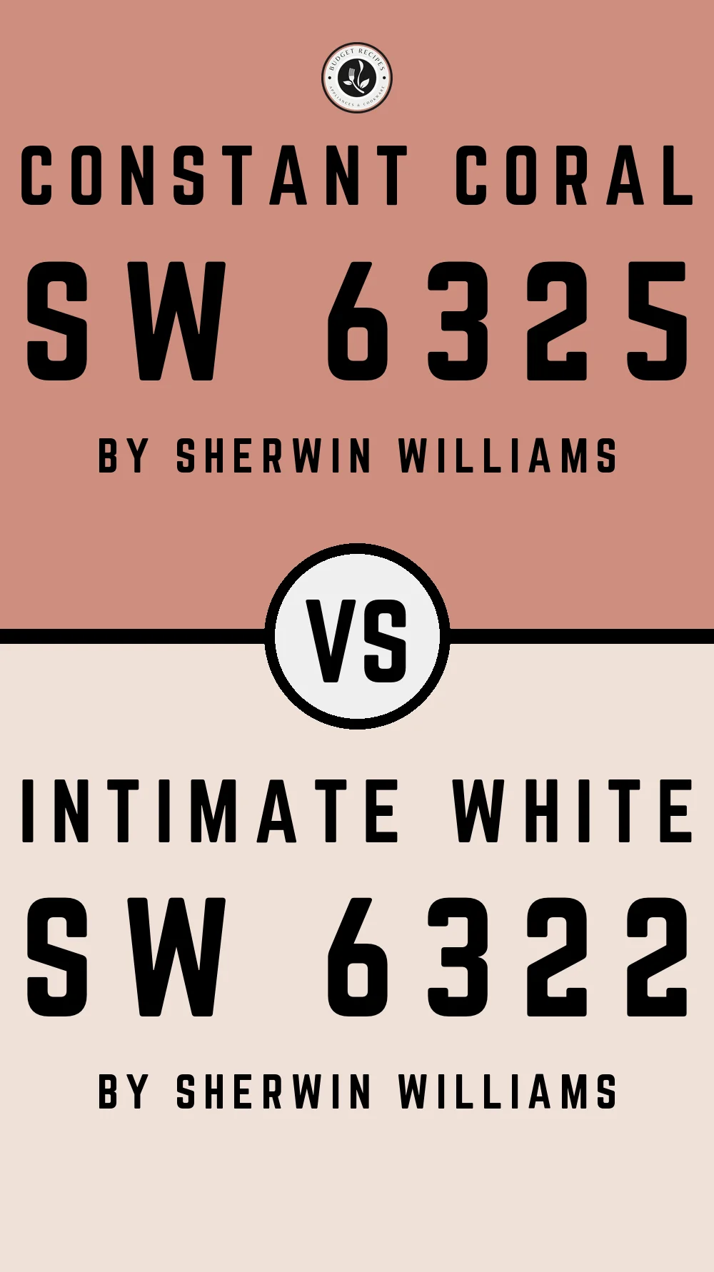 Constant Coral SW 6325 vs Intimate White SW 6322