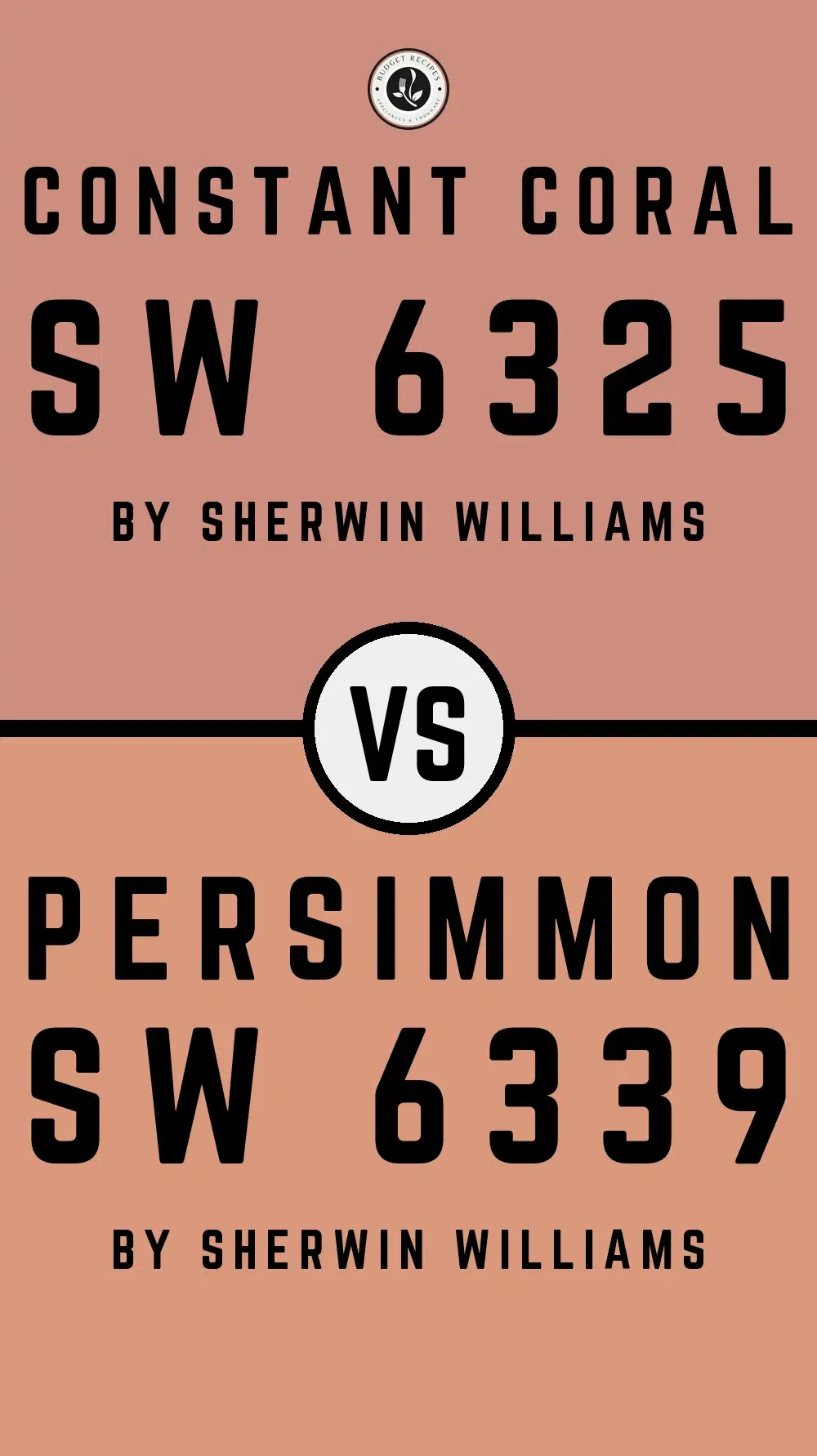 Constant Coral SW 6325 vs Persimmon SW 6339