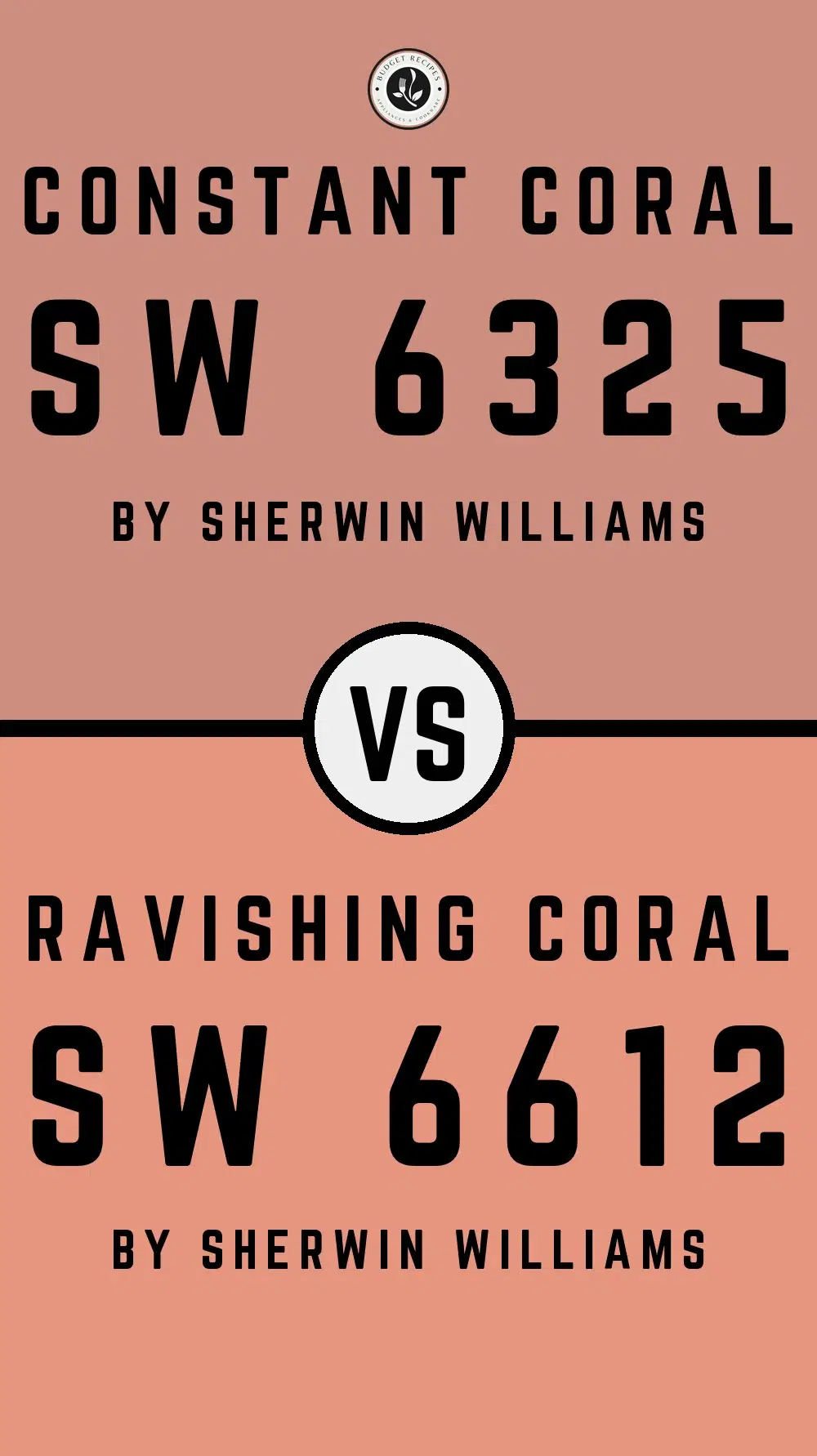 Constant Coral SW 6325 vs Ravishing Coral SW 6612
