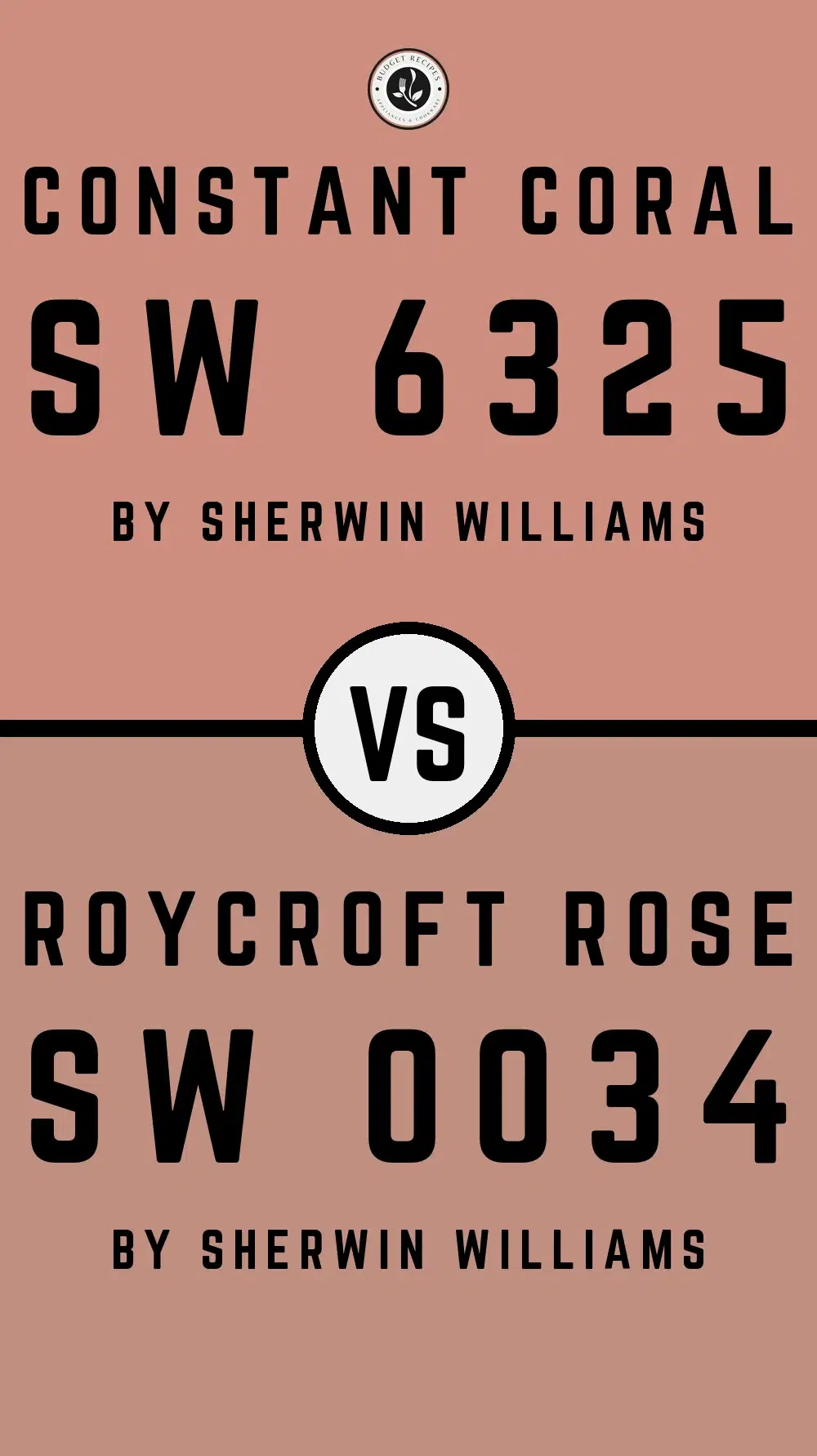 Constant Coral SW 6325 vs Roycroft Rose SW 0034