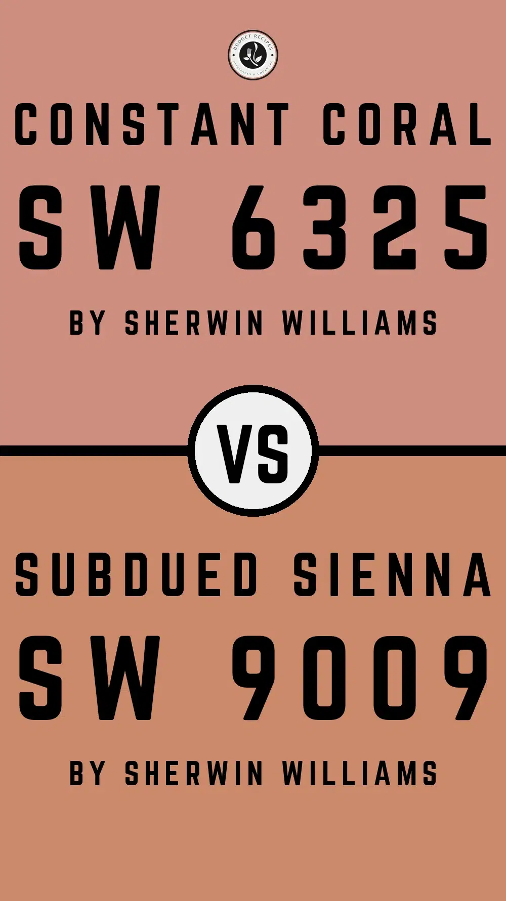 Constant Coral SW 6325 vs Subdued Sienna SW 9009