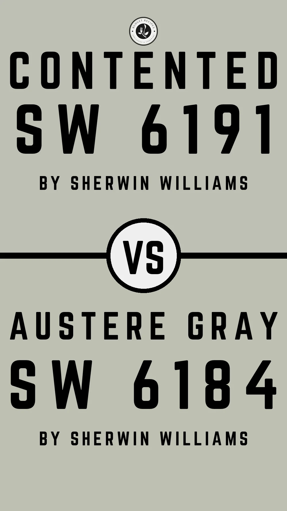 Contented by Sherwin Williams SW 6191 vs Austere Gray SW 6184
