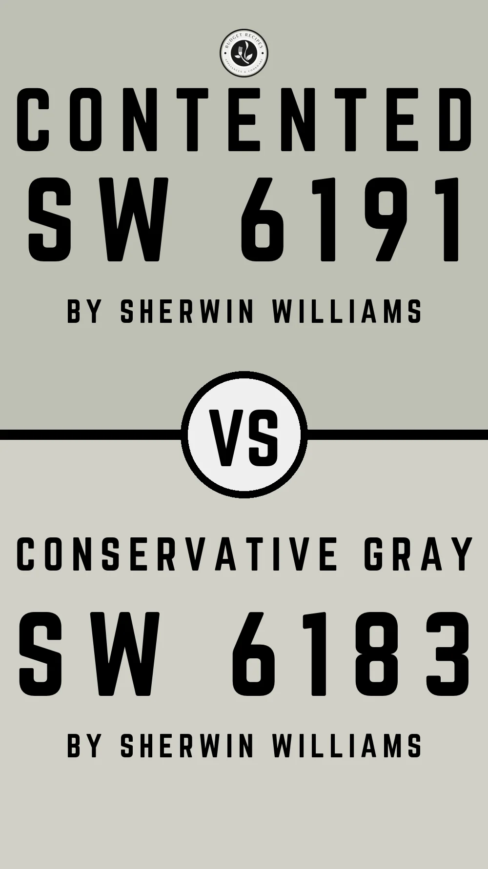 Contented by Sherwin Williams SW 6191 vs Conservative Gray SW 6183
