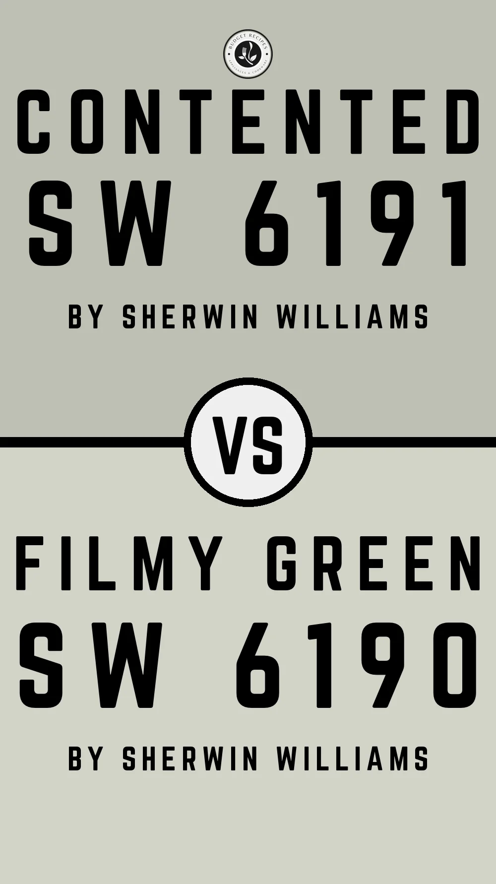 Contented by Sherwin Williams SW 6191 vs Filmy Green SW 6190