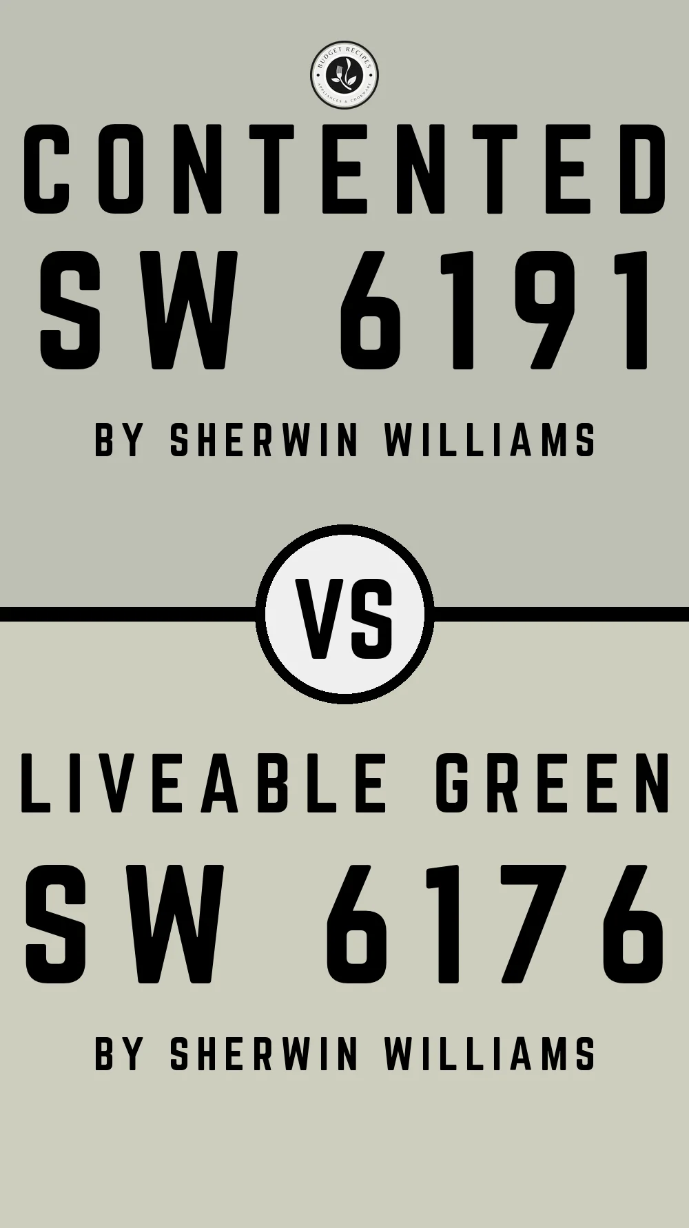 Contented by Sherwin Williams SW 6191 vs Liveable Green SW 6176