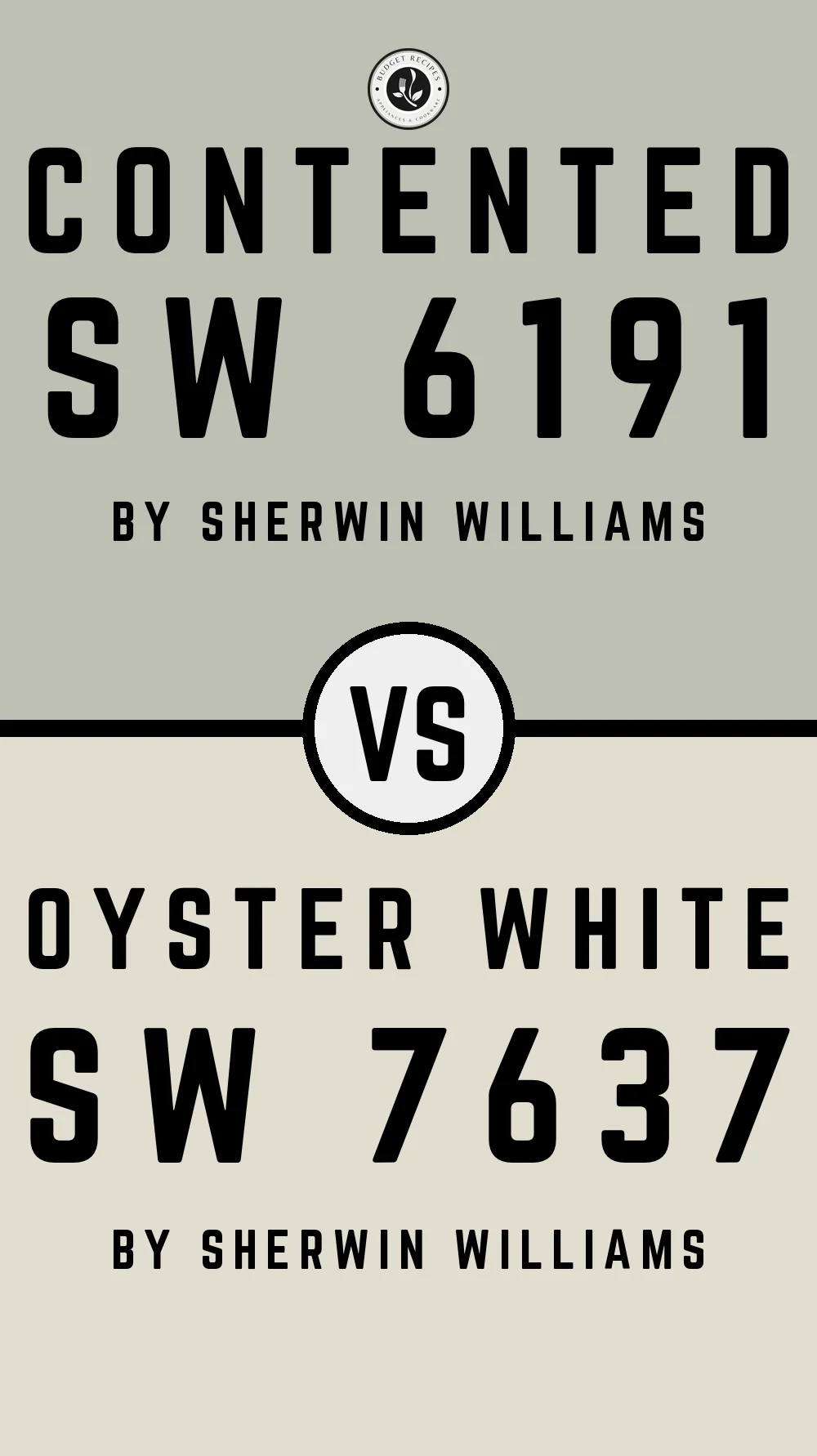 Contented SW 6191 vs Oyster White SW 7637