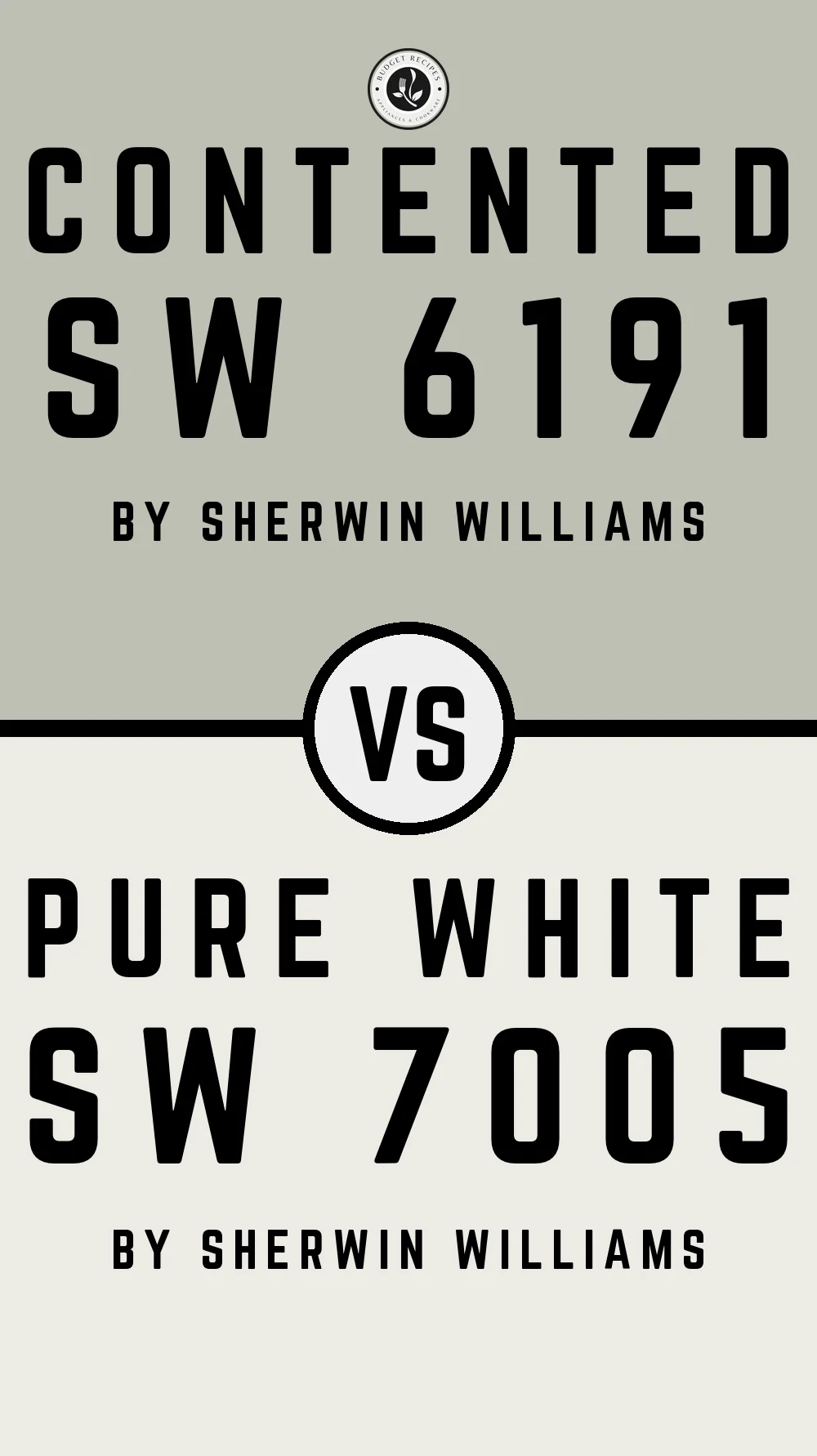 Contented SW 6191 vs Pure White SW 7005