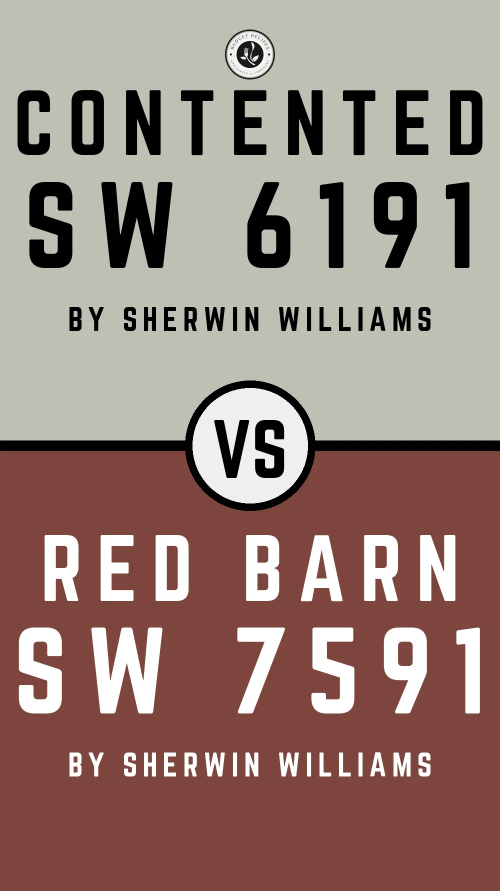 Contented by Sherwin Williams SW 6191 With Red Barn SW 7591