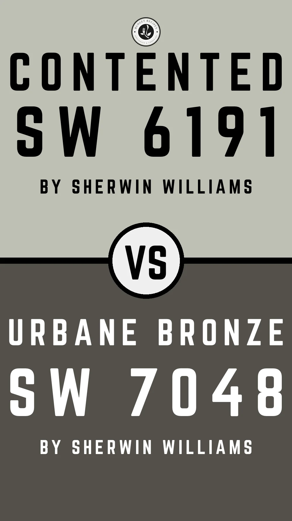Contented SW 6191 vs Urbane Bronze SW 7048