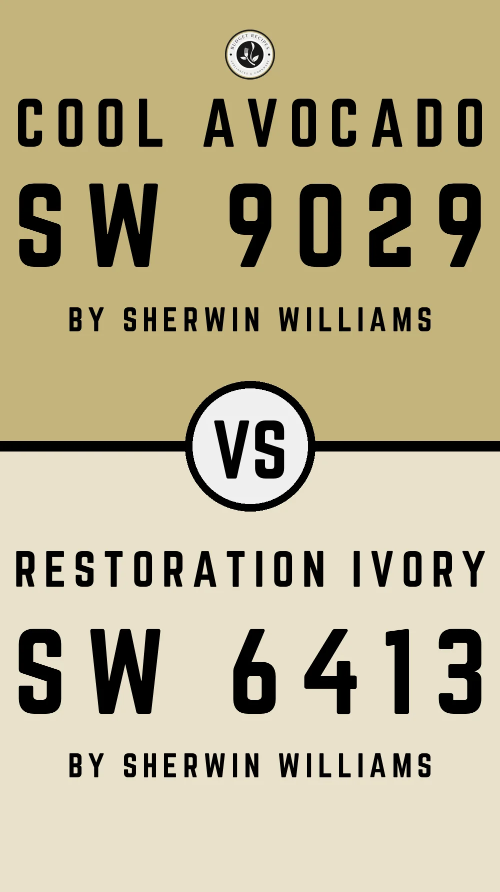 Cool Avocado SW 9029 vs Restoration Ivory SW 6413