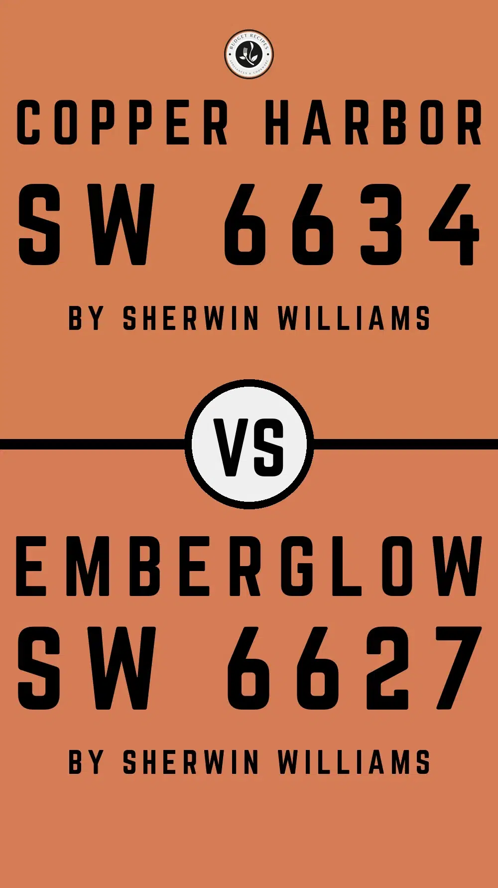 Copper Harbor SW 6634 vs Emberglow SW 6627