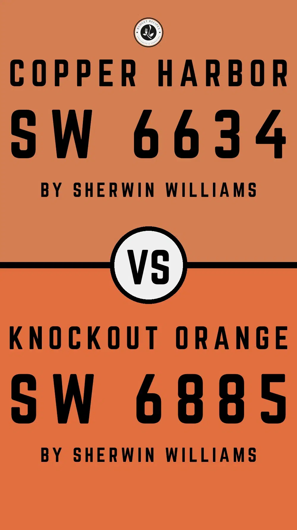 Copper Harbor SW 6634 vs Knockout Orange SW 6885