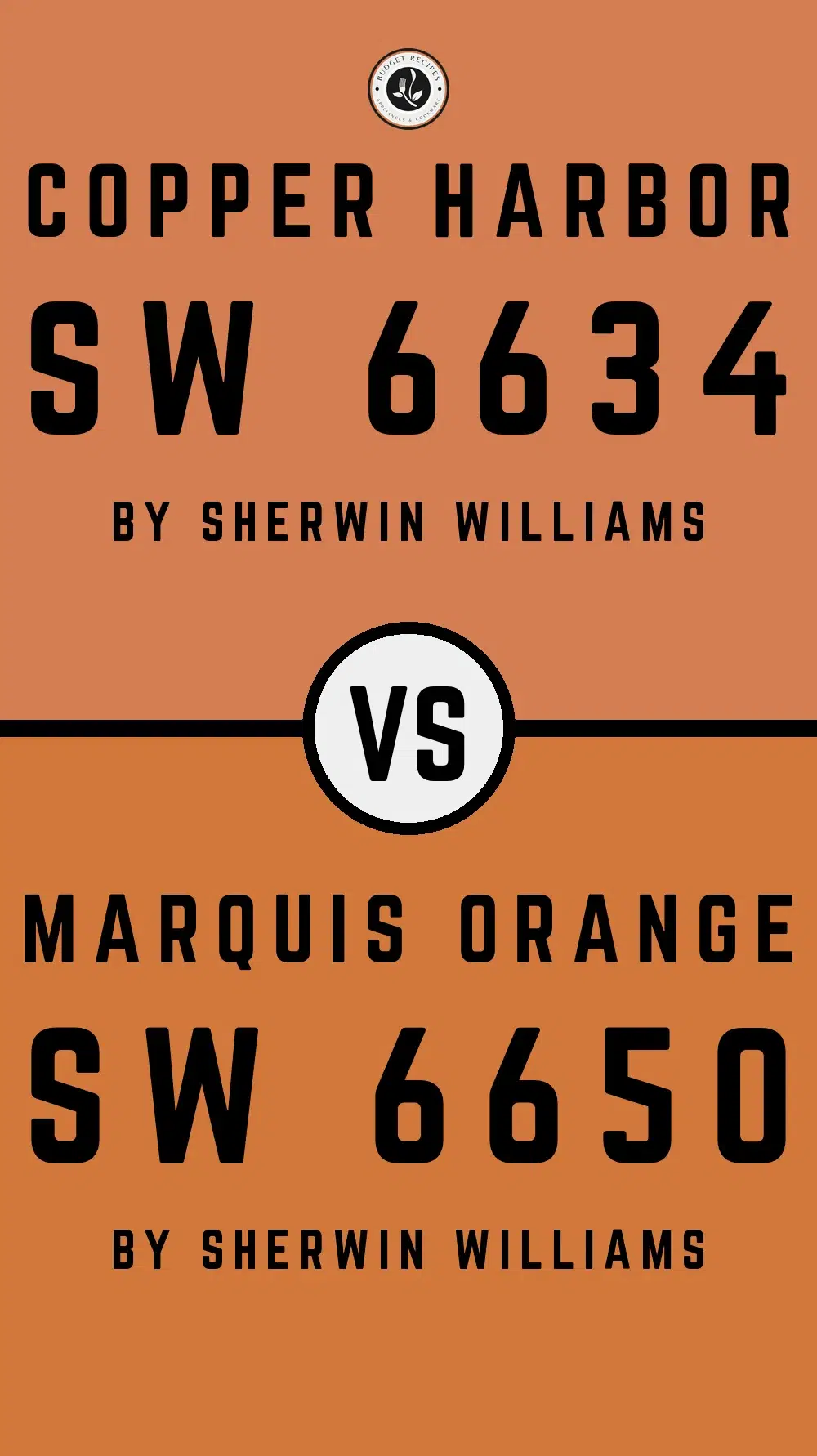 Copper Harbor SW 6634 vs Marquis Orange SW 6650