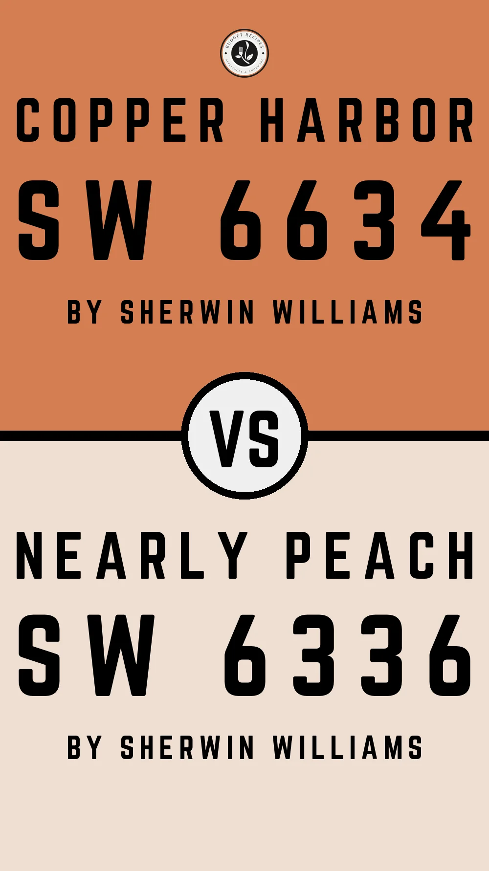 Copper Harbor SW 6634 vs Nearly Peach SW 6336