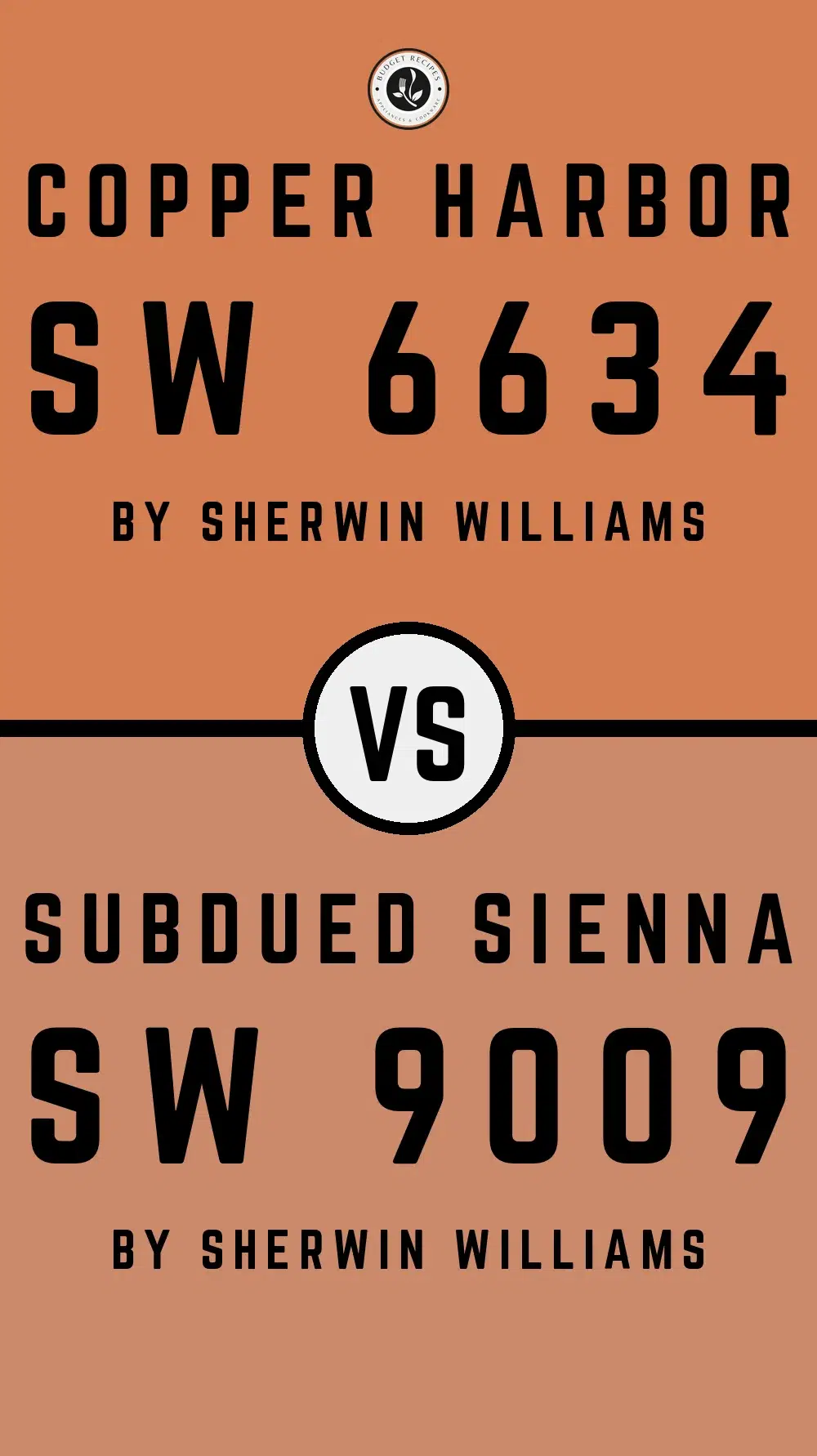 Copper Harbor SW 6634 vs Subdued Sienna SW 9009