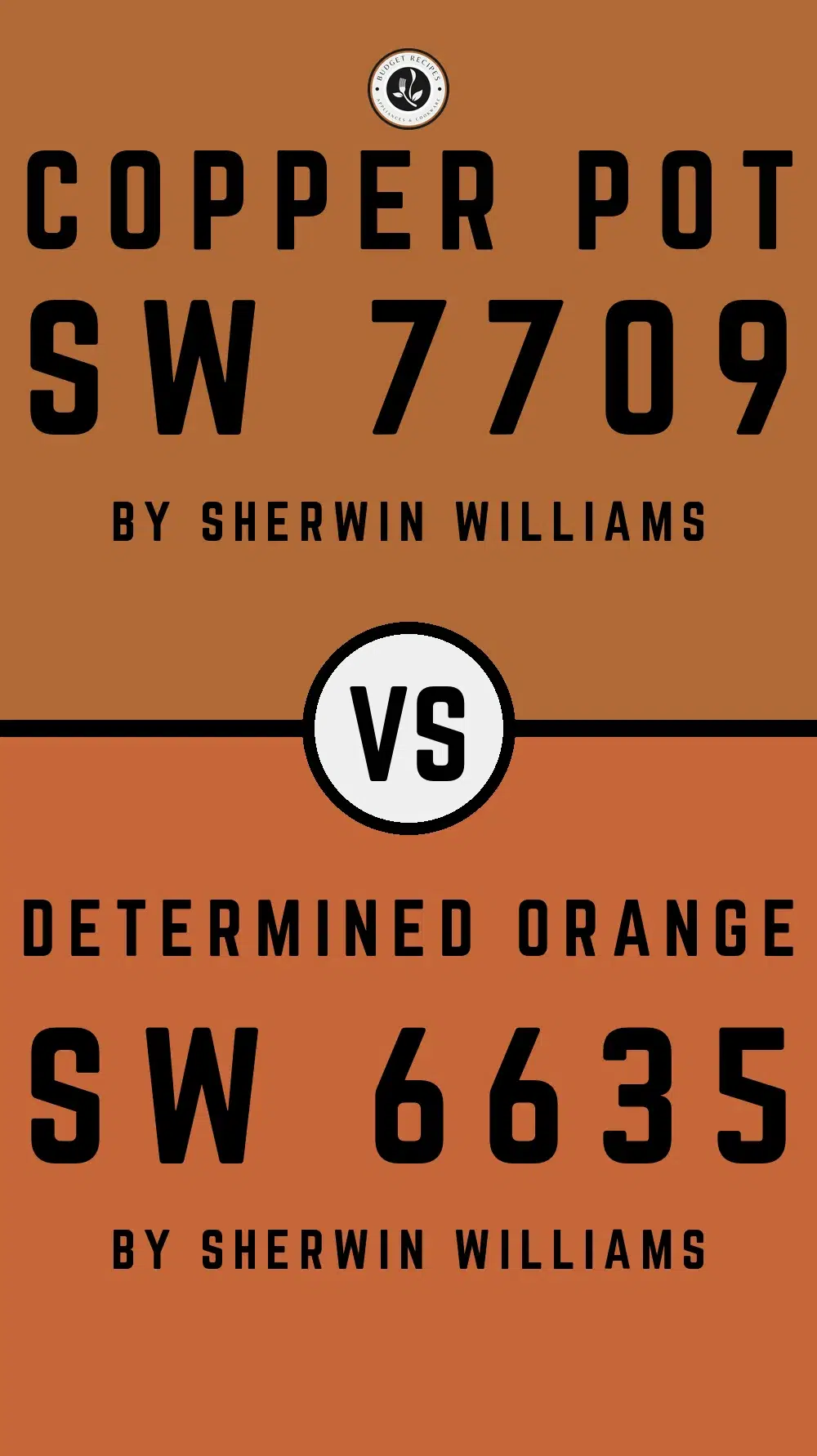 Copper Pot SW 7709 vs Determined Orange SW 6635