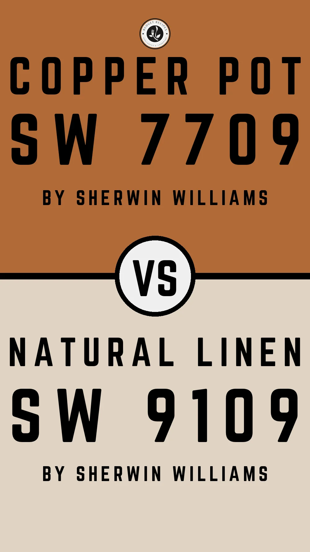 Copper Pot SW 7709 vs Natural Linen SW 9109