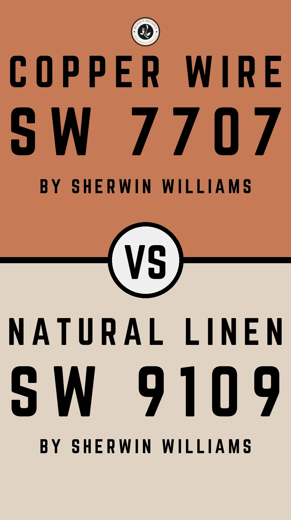 Copper Wire SW 7707 vs Natural Linen SW 9109