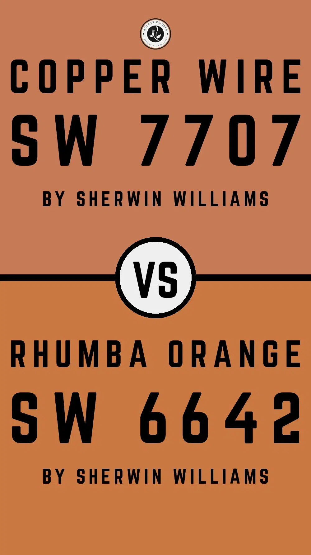 Copper Wire SW 7707 vs Rhumba Orange SW 6642