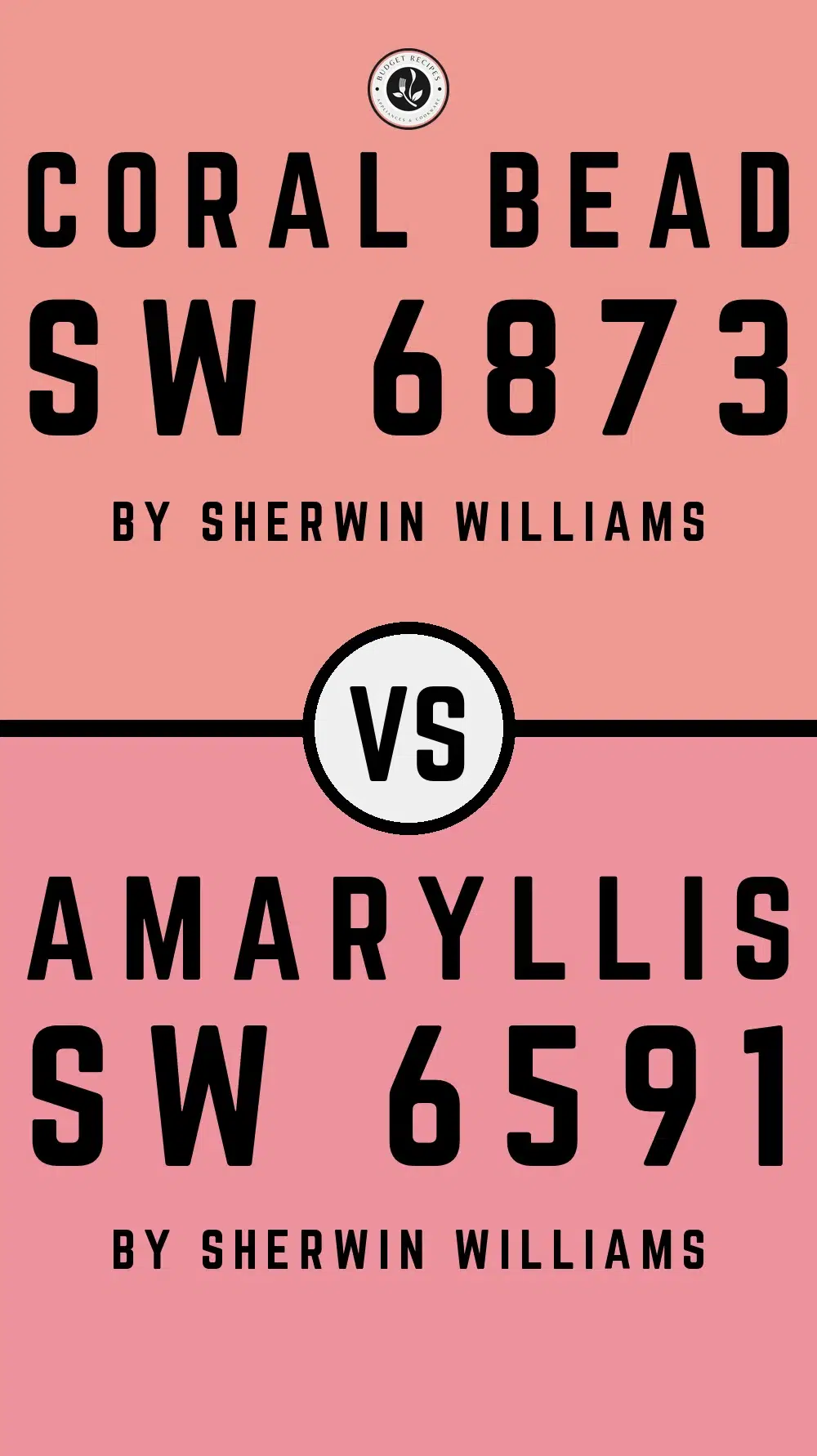 Coral Bead SW 6873 vs Amaryllis SW 6591