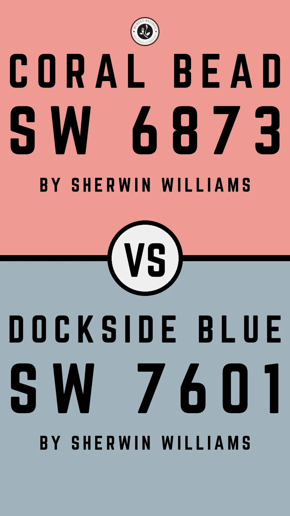 Coral Bead SW 6873 vs Dockside Blue SW 7601