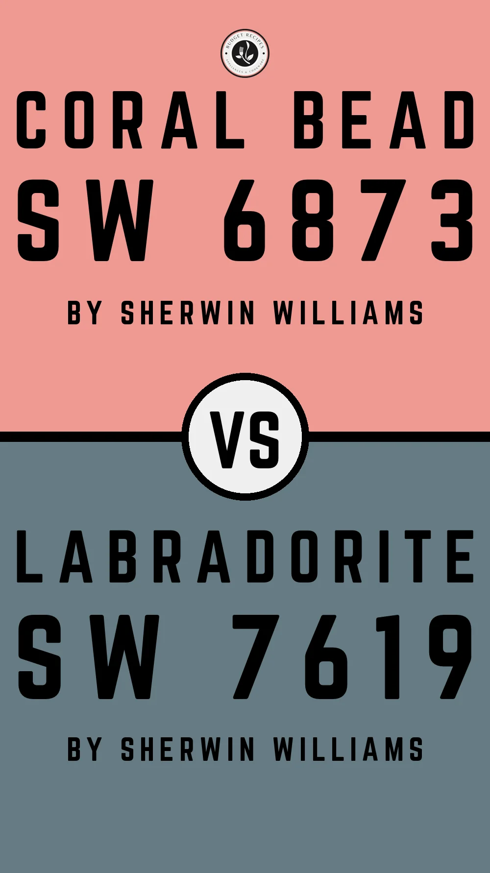 Coral Bead SW 6873 vs Labradorite SW 7619