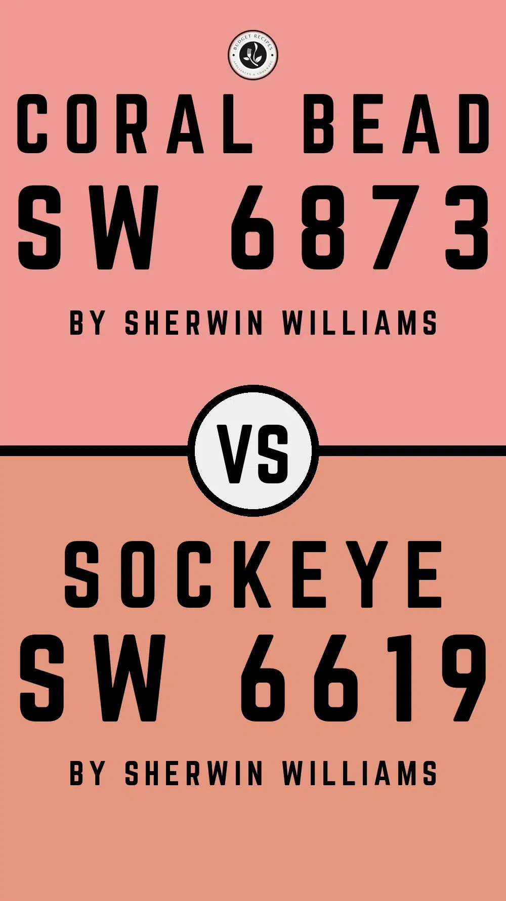 Coral Bead SW 6873 vs Sockeye SW 6619