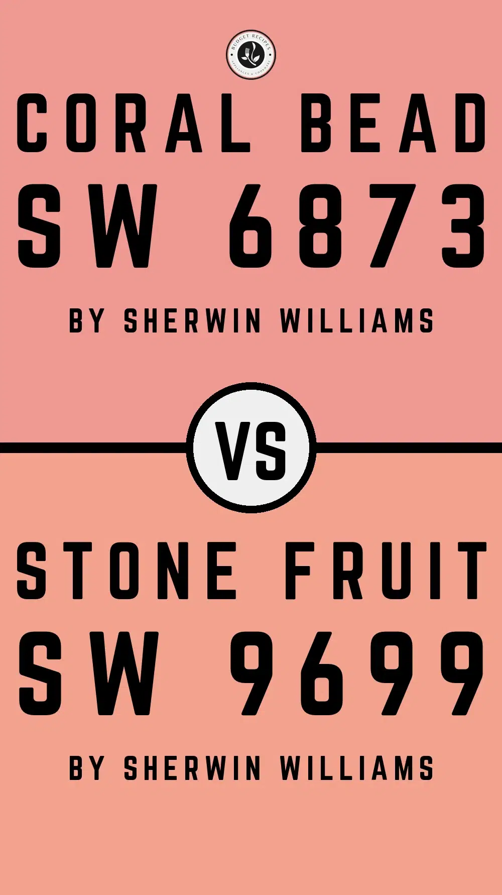 Coral Bead SW 6873 vs Stone Fruit SW 9699