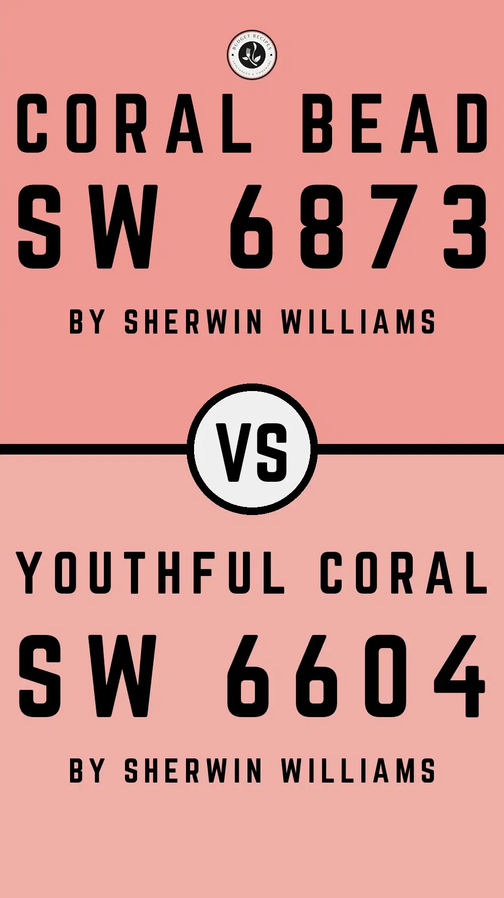 Coral Bead SW 6873 vs Youthful Coral SW 6604