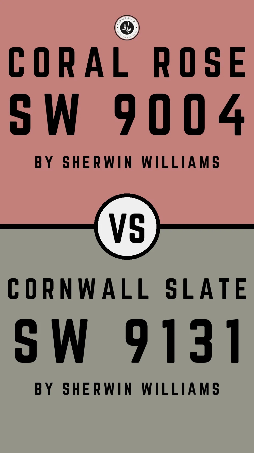 Coral Rose SW 9004 vs Cornwall Slate SW 9131