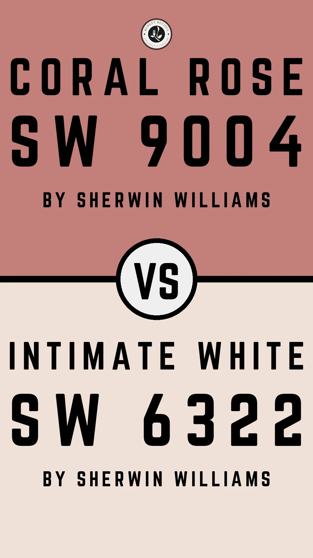 Coral Rose SW 9004 vs Intimate White SW 6322