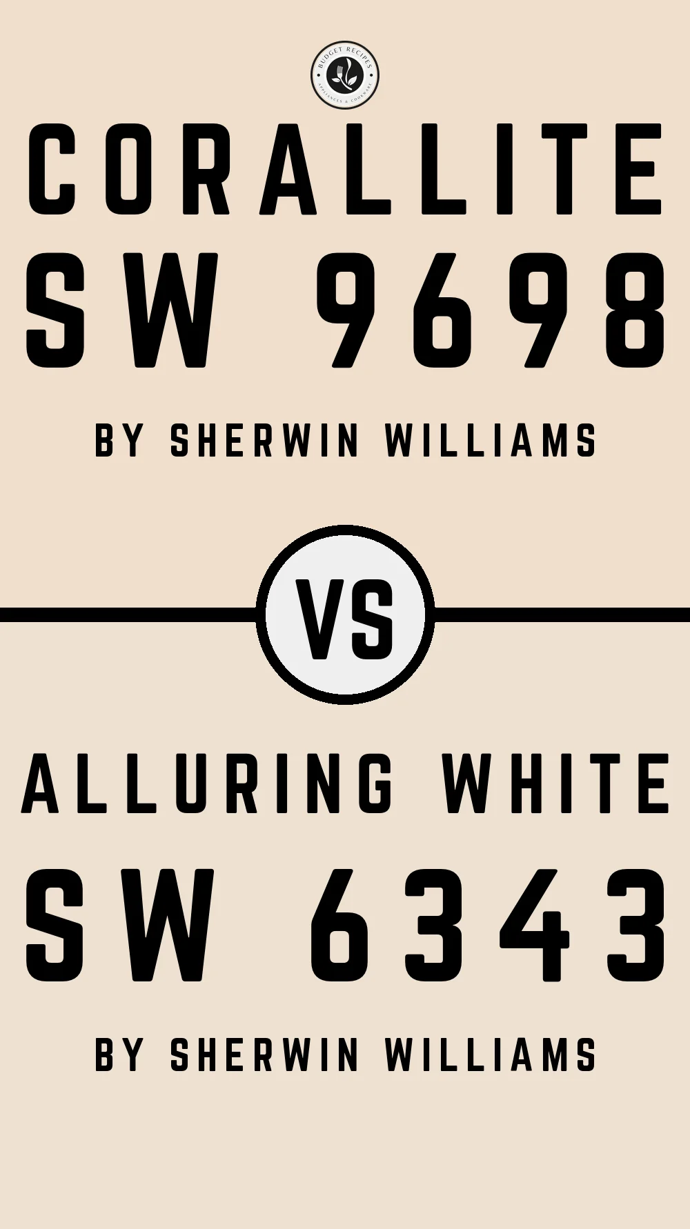 Corallite SW 9698 vs Alluring White SW 6343