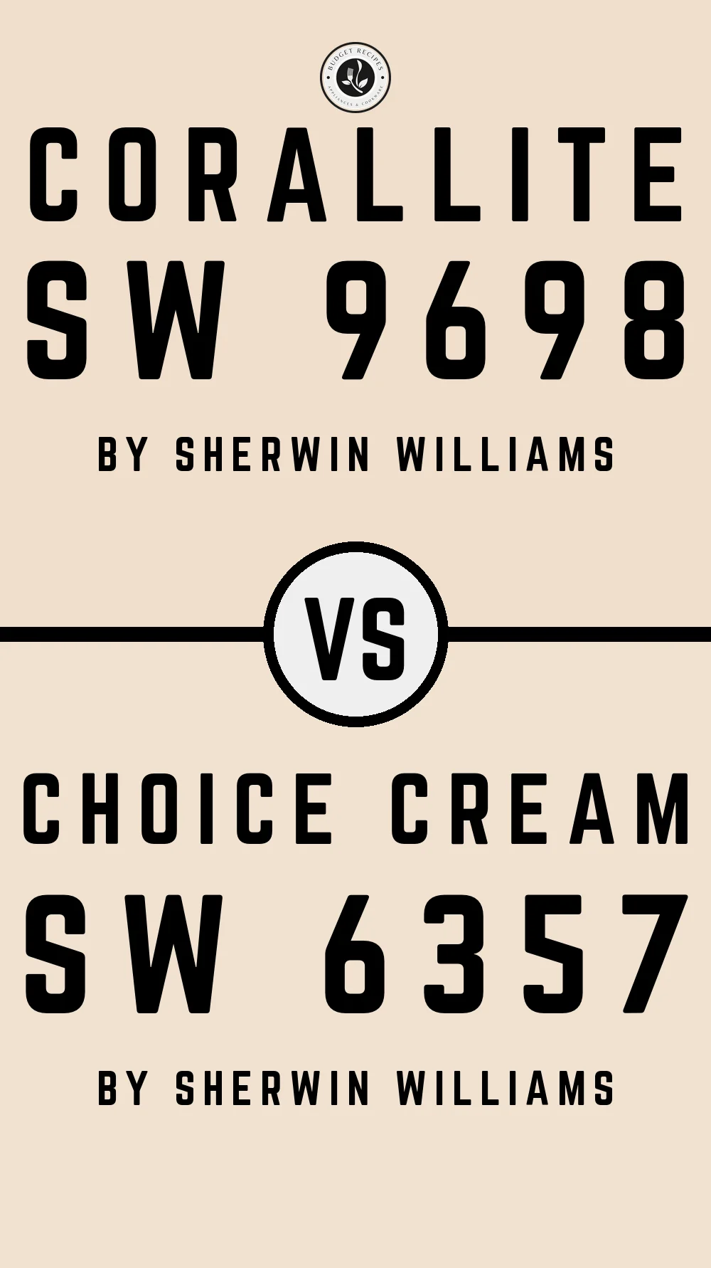 Corallite SW 9698 vs Choice Cream SW 6357