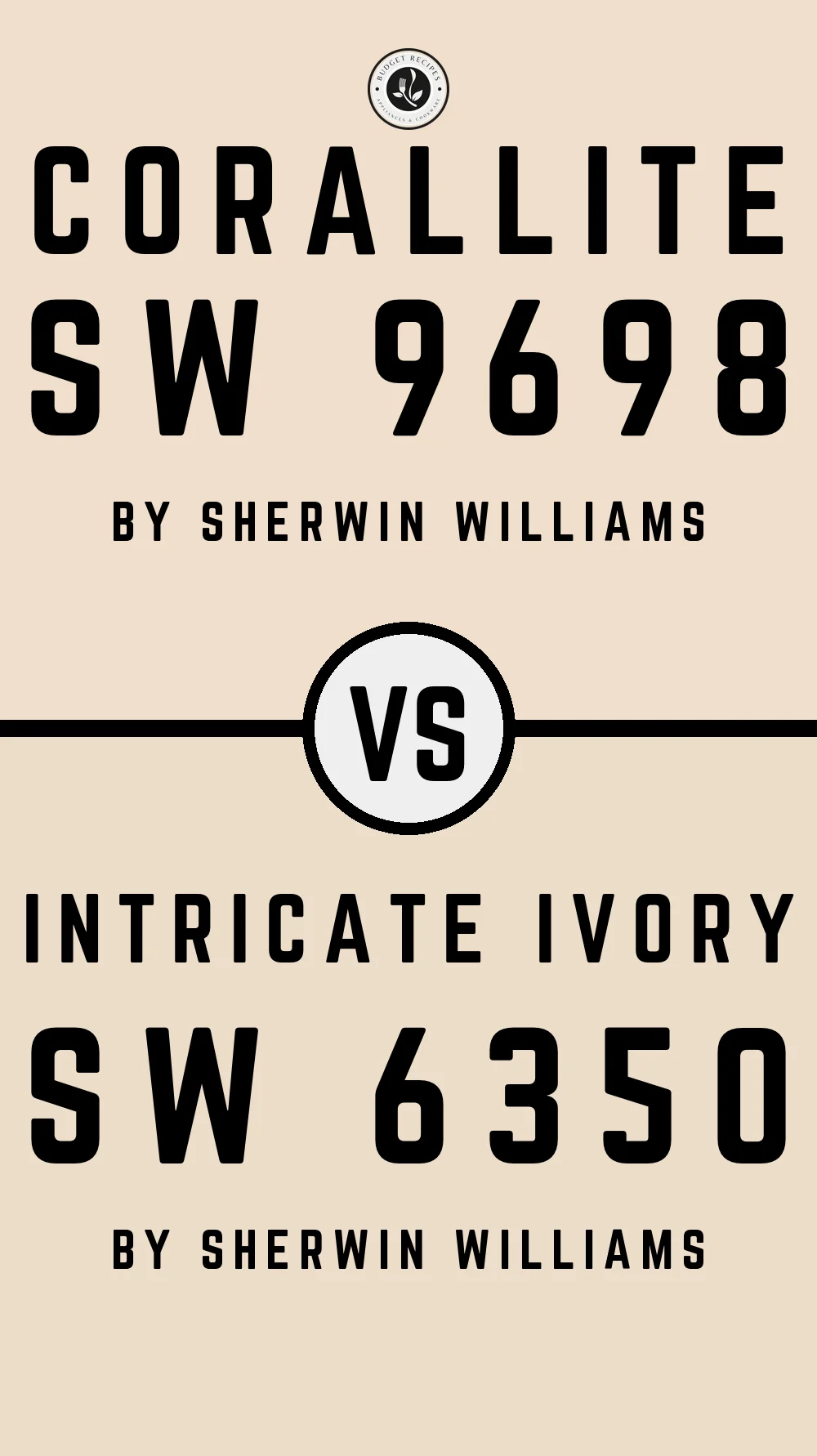 Corallite SW 9698 vs Intricate Ivory SW 6350