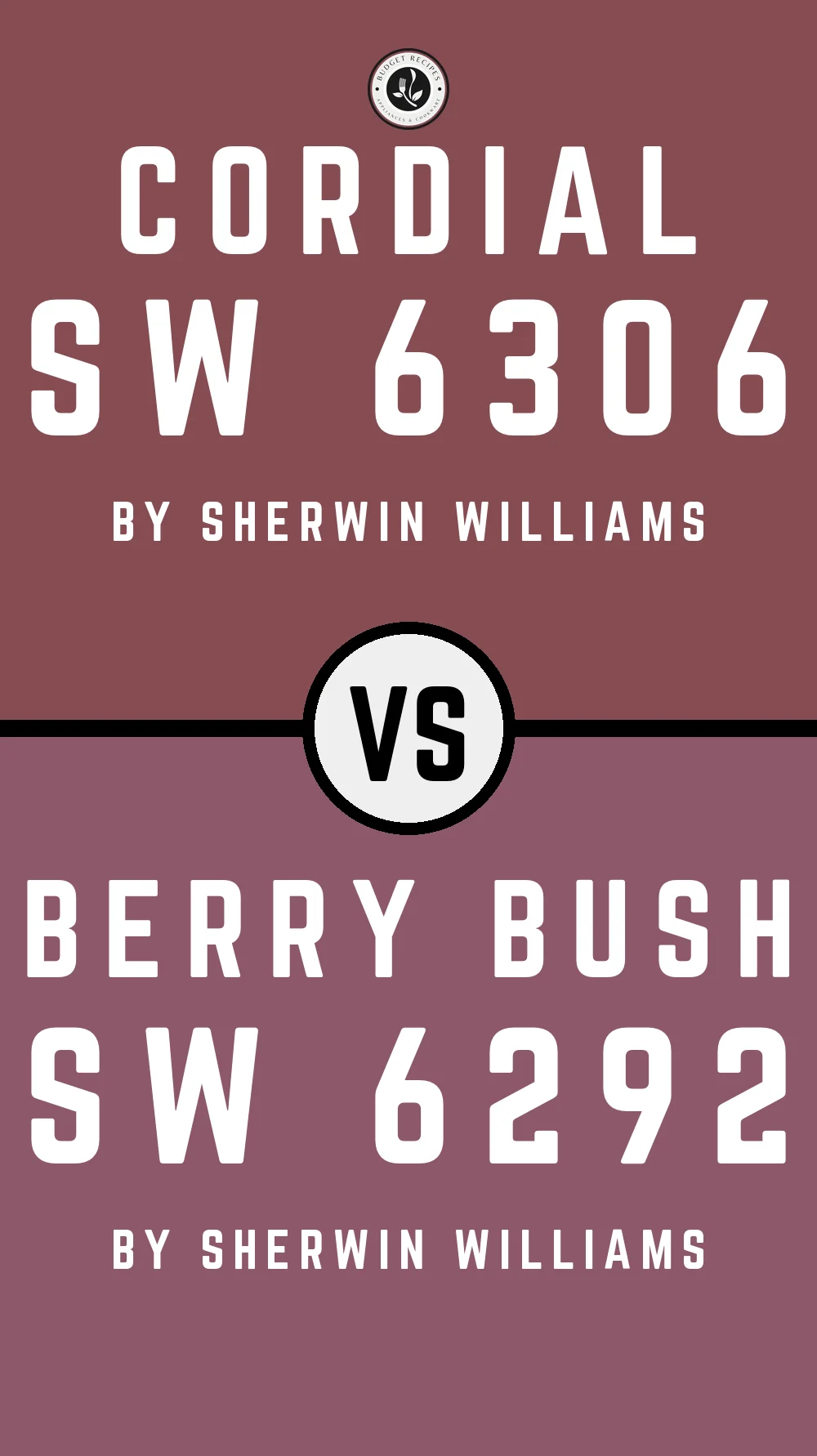 Cordial SW 6306 vs Berry Bush SW 6292