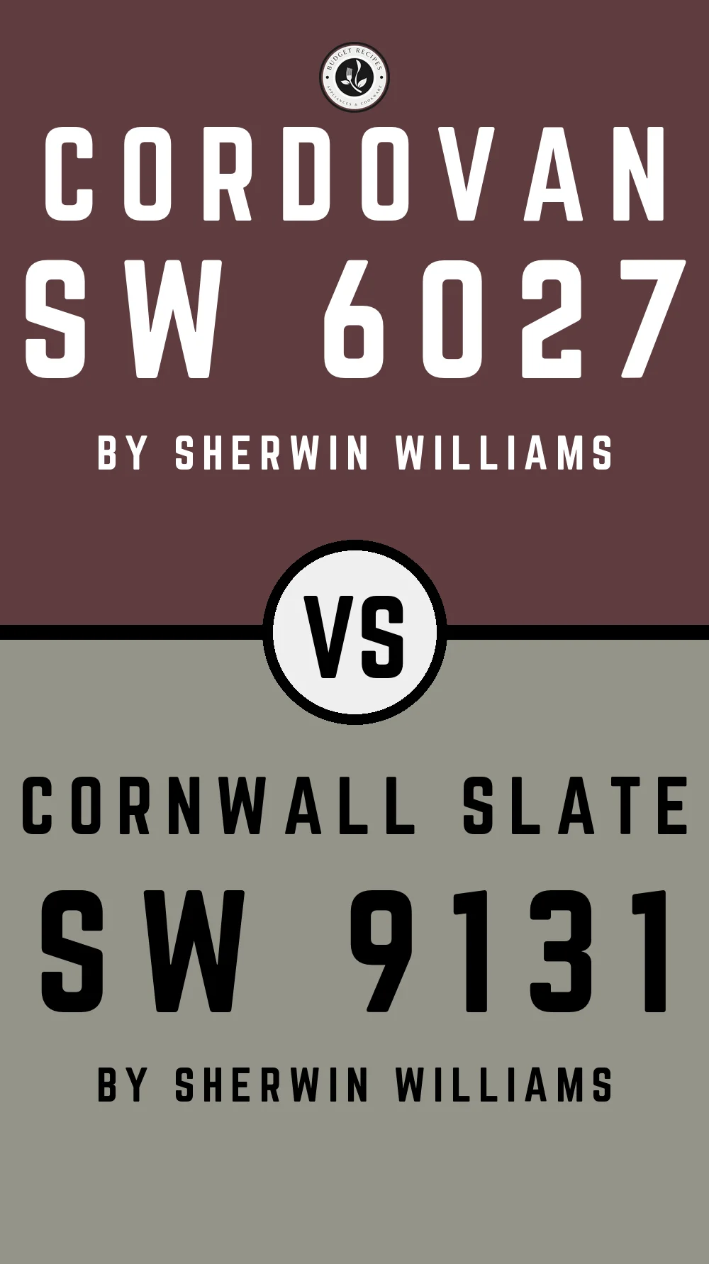 Cordovan SW 6027 vs Cornwall Slate SW 9131