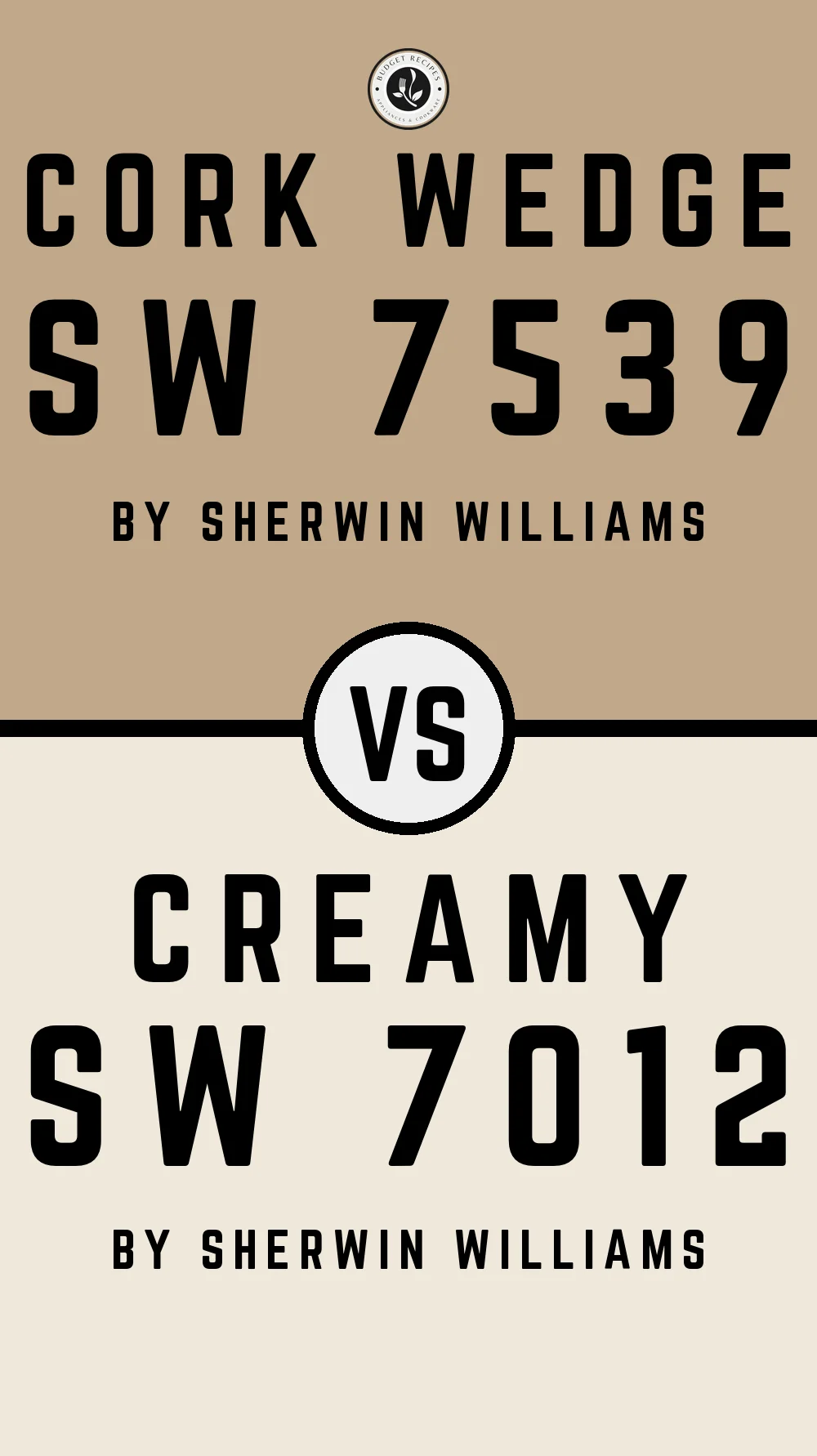 Cork Wedge SW 7539 vs Creamy SW 7012