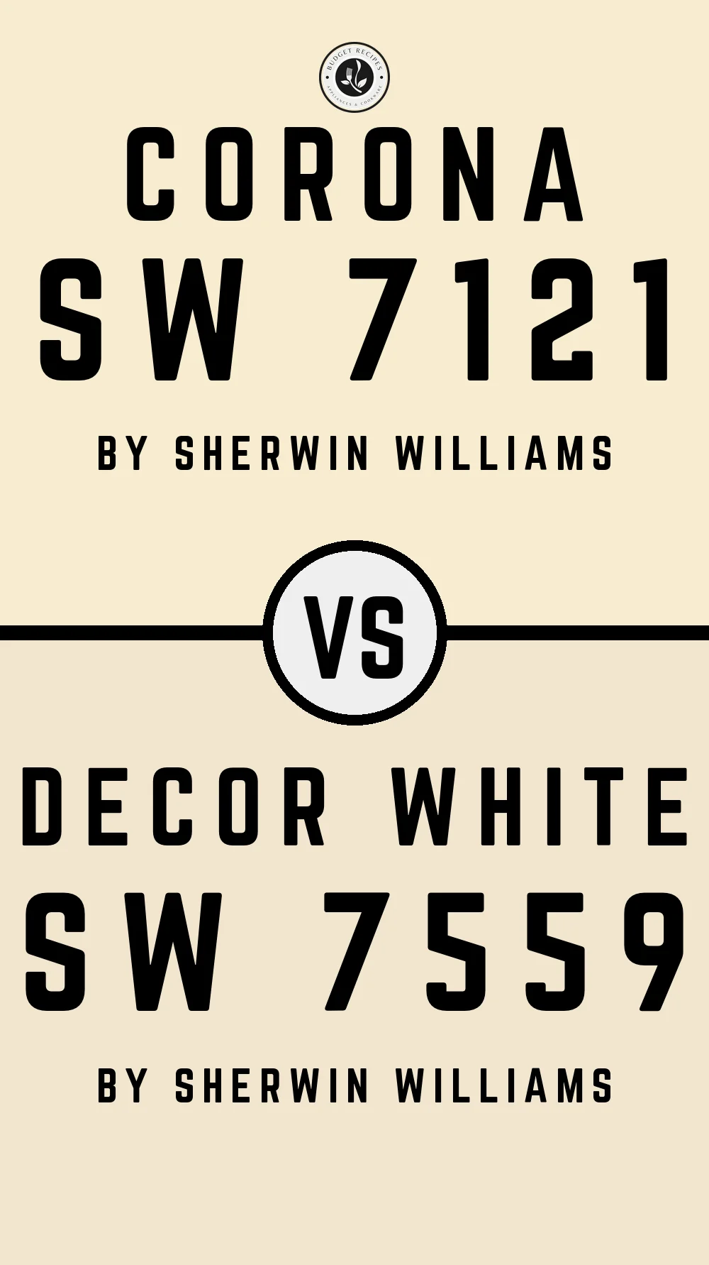 Corona SW 7121 vs Decor White SW 7559