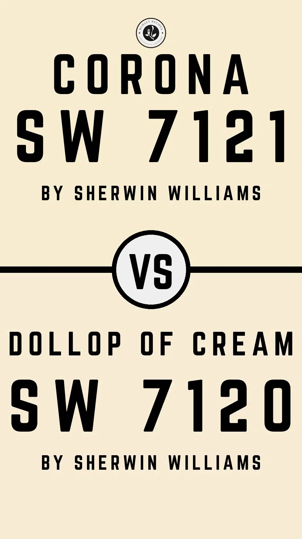 Corona SW 7121 vs Dollop Of Cream SW 7120