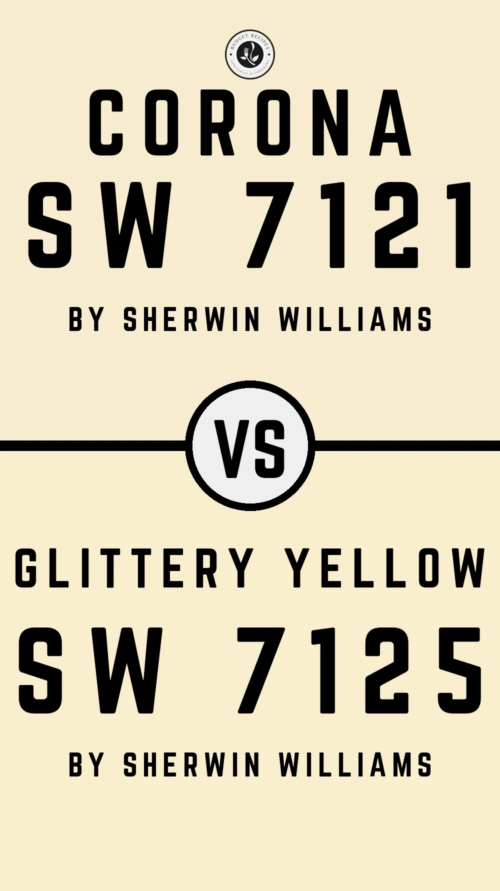 Corona SW 7121 vs Glittery Yellow SW 7125