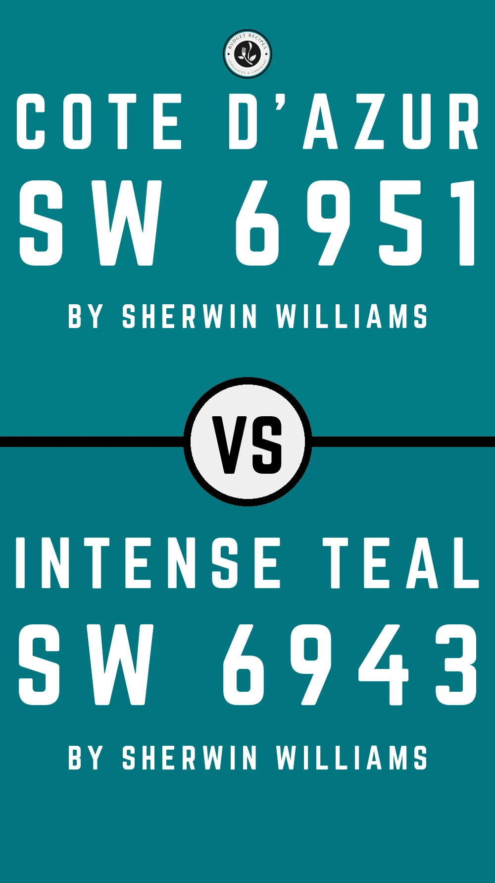 Cote D'Azur SW 6951 vs Intense Teal SW 6943