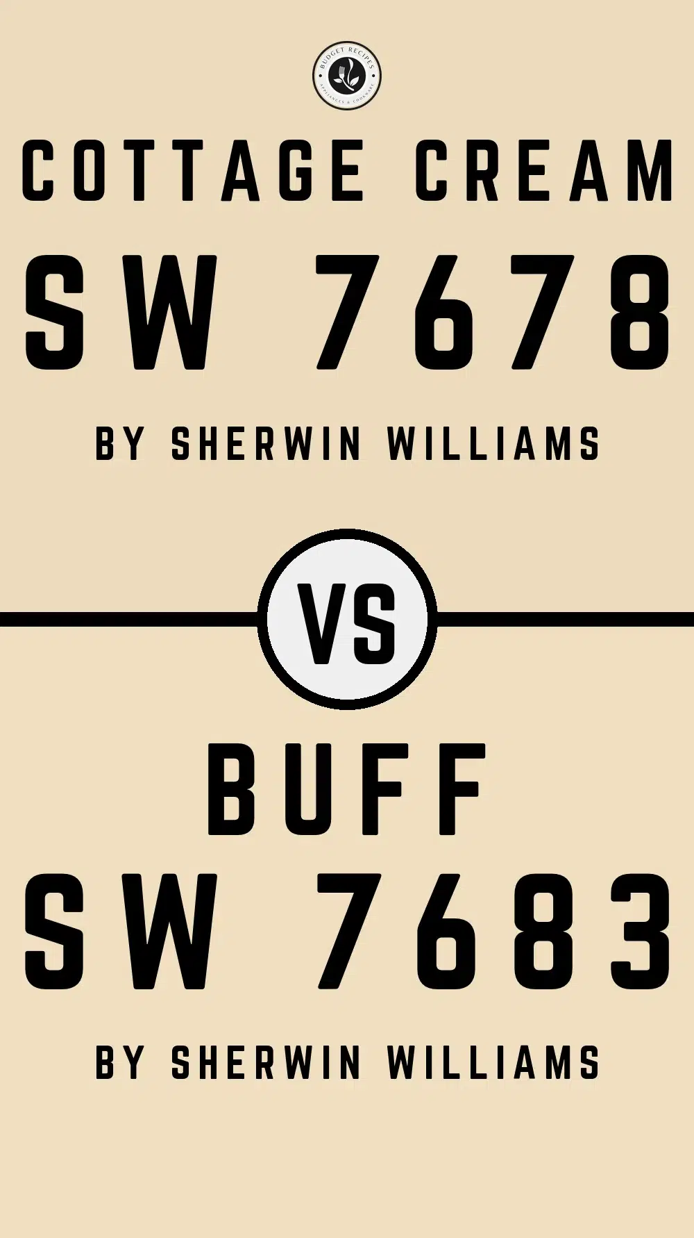 Cottage Cream SW 7678 vs Buff SW 7683