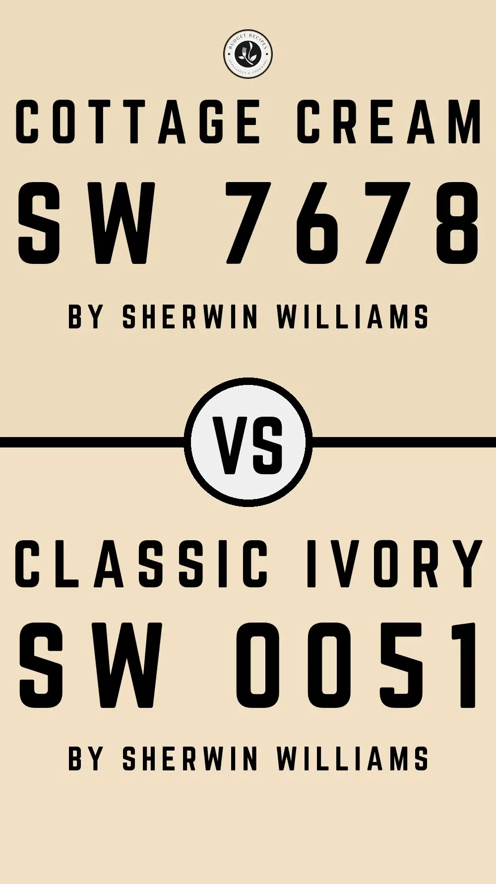 Cottage Cream SW 7678 vs Classic Ivory SW 0051